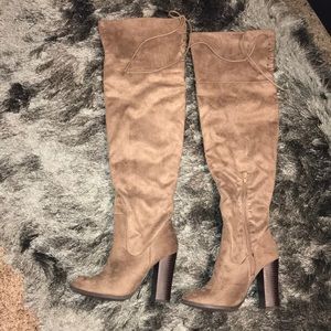 Taupe Knee High Boots